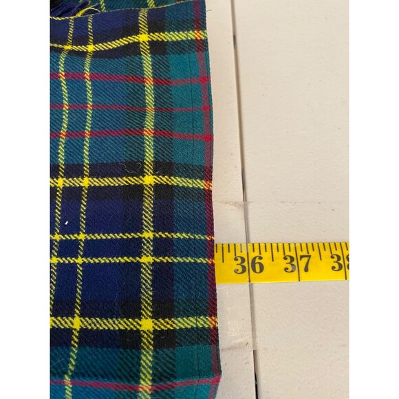 Cullinane Skirt Kilt Womens Green Yellow Tartan Plaid Wool Pleated Size 6 - Picture 6 of 8